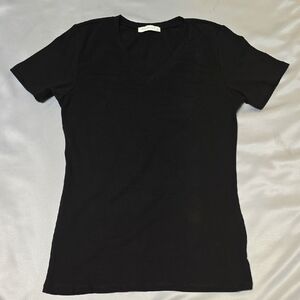 Active Basic Black V-Neck Short Sleeve Tee